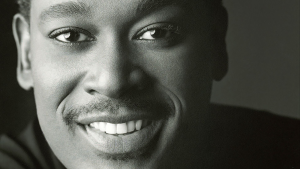 black and white portrait of Luther vandross